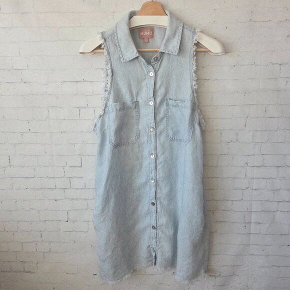 Show Me Your MuMu Sleeveless Light Blue Mini Dress - Picture 4 of 10